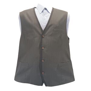 Regeneration by Cintas Mens Gray Black Trim Waistcoat 4 Button Vest Size XL (M)